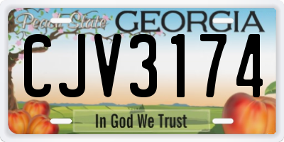 GA license plate CJV3174