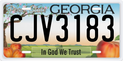 GA license plate CJV3183