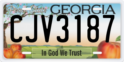 GA license plate CJV3187