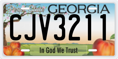 GA license plate CJV3211