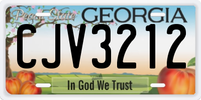 GA license plate CJV3212