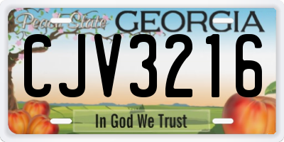 GA license plate CJV3216