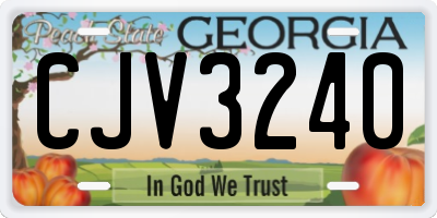 GA license plate CJV3240