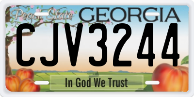 GA license plate CJV3244