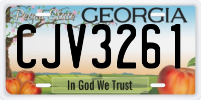 GA license plate CJV3261