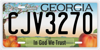 GA license plate CJV3270