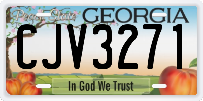 GA license plate CJV3271