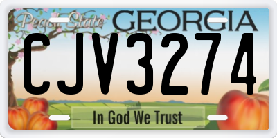 GA license plate CJV3274