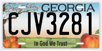 GA license plate CJV3281