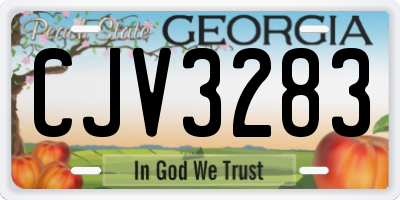 GA license plate CJV3283