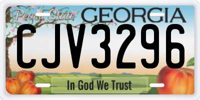 GA license plate CJV3296