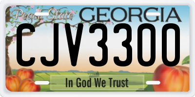 GA license plate CJV3300