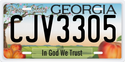 GA license plate CJV3305