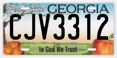 GA license plate CJV3312