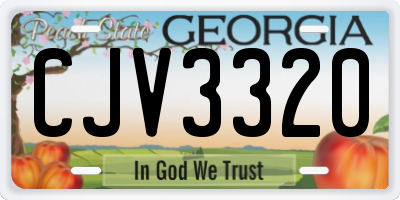 GA license plate CJV3320