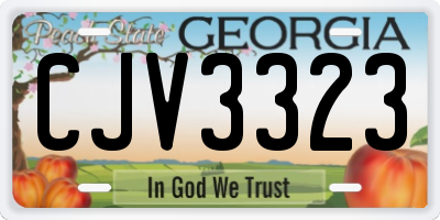 GA license plate CJV3323