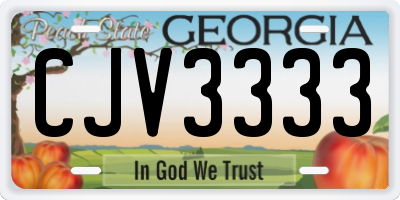 GA license plate CJV3333