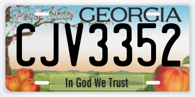 GA license plate CJV3352