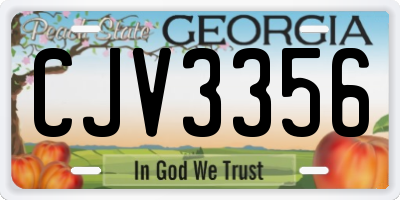 GA license plate CJV3356