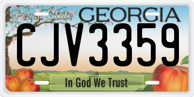 GA license plate CJV3359