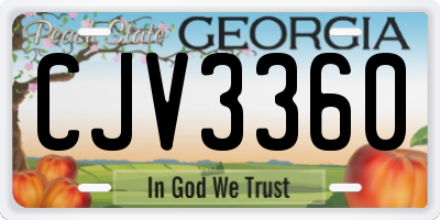 GA license plate CJV3360
