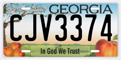 GA license plate CJV3374