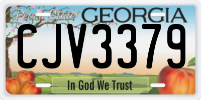 GA license plate CJV3379