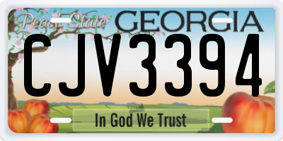 GA license plate CJV3394