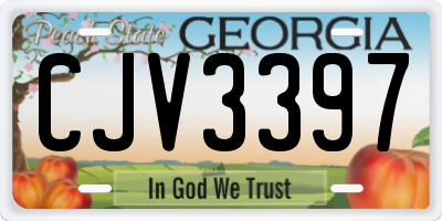 GA license plate CJV3397