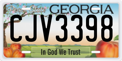 GA license plate CJV3398
