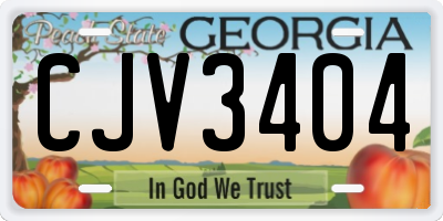 GA license plate CJV3404