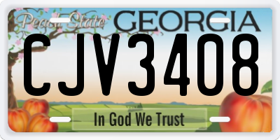 GA license plate CJV3408