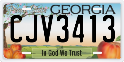 GA license plate CJV3413