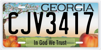 GA license plate CJV3417