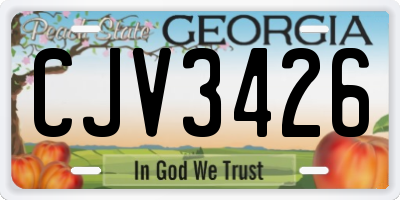 GA license plate CJV3426