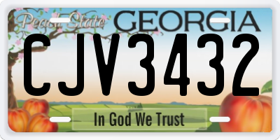 GA license plate CJV3432