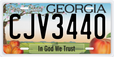 GA license plate CJV3440