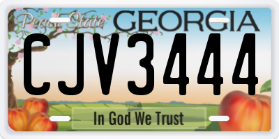 GA license plate CJV3444
