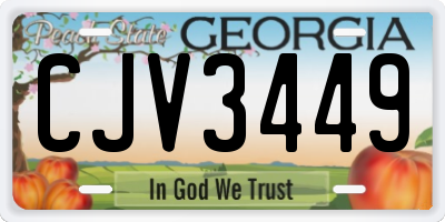GA license plate CJV3449
