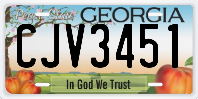 GA license plate CJV3451