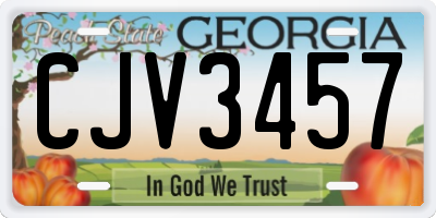 GA license plate CJV3457