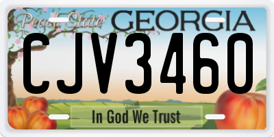GA license plate CJV3460