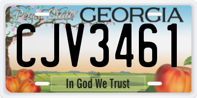 GA license plate CJV3461