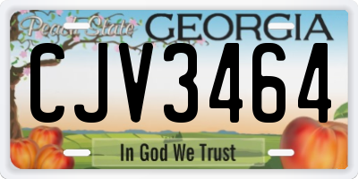 GA license plate CJV3464