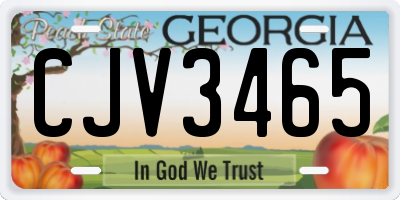 GA license plate CJV3465