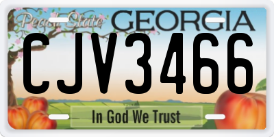 GA license plate CJV3466