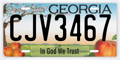 GA license plate CJV3467