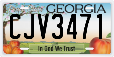 GA license plate CJV3471