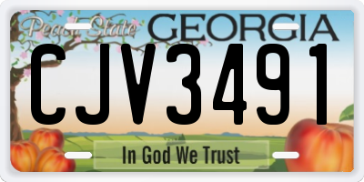 GA license plate CJV3491
