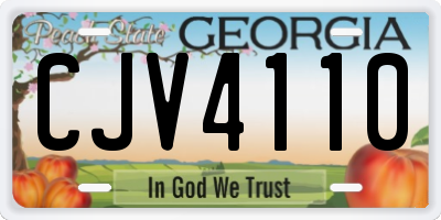 GA license plate CJV4110